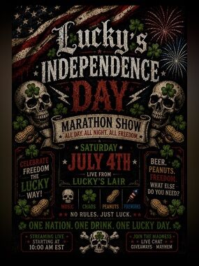 Lucky’s Independence Day Marathon Show Saturday July 4th 2026